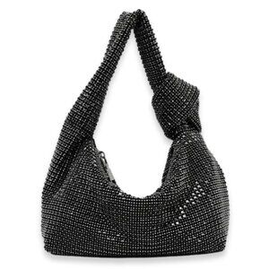 Rhinestone Mesh Bag Party Crystal Clutch Bag Evening Black Crystal Clutch